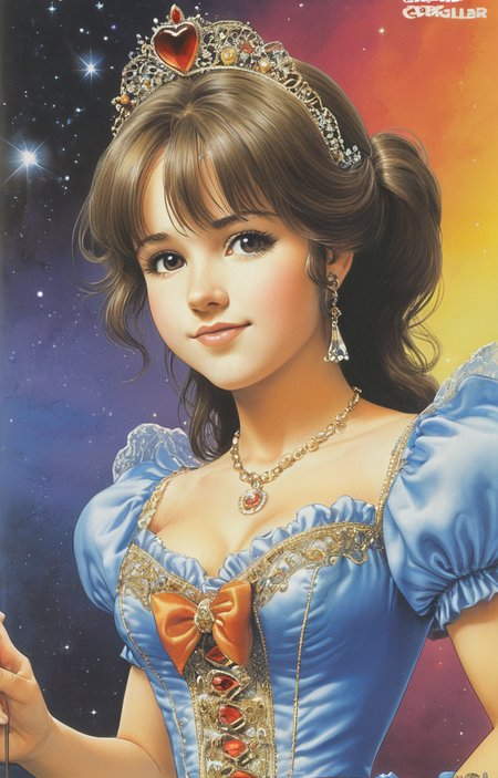 masterpiece,best quality,<lora:tbh235-sdxl:0.5>,illustration,style of Richard Corben, portrait of idolmaster cinderella girls,