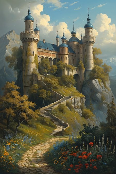 Baroque, Baroque, landscape,creator landscape, "an old english castle covered by plants with moody and cinematic lighting by greg ruthkowski and simon stalenhag jama jurabaev, cinematic and atmospheric, concept art, artstation, trending on artstation",
<lora:clear:0.15> style of Michael Cheval.
<lora:greg_rutkowski_xl_2:0.3> greg rutkowski,
 clear <lora:tbh129-sdxl:0.3>,
<lora:extremely_detailed:0.7> extremely detailed ,
<lora:add-detail-xl:0.7>,, Fantasy painting art style, imaginative, dynamic composition, professional-grade execution, creates immersive world and landscape, painterly, epic, magical, dramatic, exuberant, grandeur, baroque art, oil painting art style from Renaissance period, masterful composition, Renaissance mood, renaissance oil painting, brush strokes, dramatic, exuberant, grandeur, baroque art