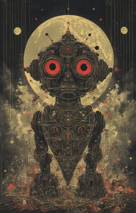 masterpiece,best quality,<lora:tbh36-sdxl:0.9>,illustration, portrait of Housework robots