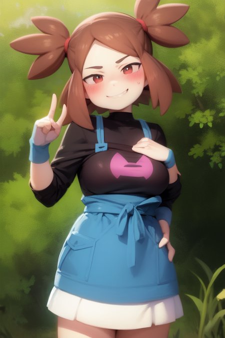 dagashi \(daga2626\), 1girl, smile, happy, blush, pokemon \(creature\), pokephilia , standing, medium breasts, smug, hands down,
<lora:style-dagashi_(daga2626)-v1-000008:0.7>,