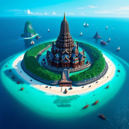 (a huge and majestic temple stands on an island), (in the middle of the vast ocean), (with a wooden harbor and boats sailing), <lora:epwsdxl:0.8>, elementalplanewater, best quality, masterpiece, 4k, uncensored, prefect lighting, rating_explicit, very aesthetic, detailed, <lora:add_details_xl:0.6>, very detailed, <lora:SDXLHighDetail_v5:0.6>