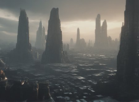 bleakfaith,scenery,science fiction,panorama of a metropolis,highly detailed, sharp definition ,cinematic,50nm dof,bokeh,realistic,sharp focus,ultra detailed,128k uhd,awardwinning,trending on artstation, <lora:bleakfaith-000004:0.6>