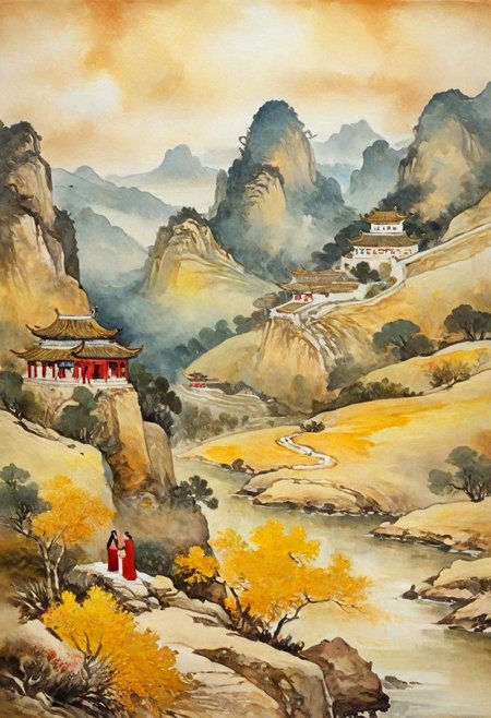 tj, cangyunshan, landscape, chinese ink painting, oil painting, Beautiful Chinese girl, 
Oil Painting, Renaissance Paintings, watercolor painting, concept art, painterly, surreal painting,
((beautiful, painterly, detailed, textural, artistic)), (digital artwork, illustrative, illustration), (((intricate details, highly detailed, ultra-detailed))), (absurdres:1.5), (unreal engine, octane rendering, Anti-Aliasing, sharp focus, natural lighting, high saturation, high contrast, vivid, vibrant, studio lighting, best texture quality), beautiful detailed scenery,