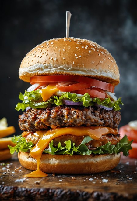 juicy burger, high speed, professional photography  <lora:add-detail-xl:1>  <lora:MJ52:0.5>