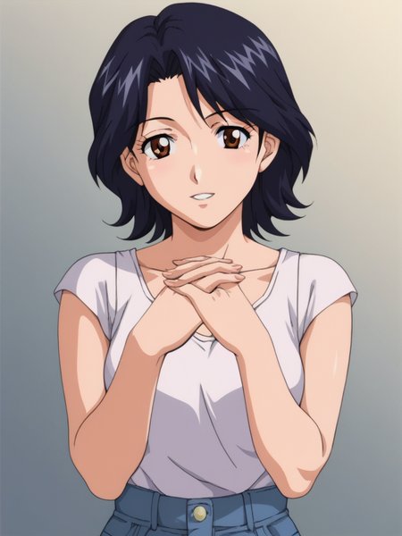 score_9, score_8_up, score_7_up, score_6_up, BREAK masterpiece, perfect face, perfect hands, high quality, source_cartoon, BREAK (1girl, solo,) <lora:Natsumi_Omoi_from_Insatiable:1> natsumi, black hair, short hair, brown eyes, retro artstyle, anime coloring