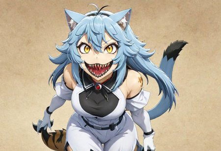 2d,anime,kemono friends, scientists have finally succeeded in creating a catgirl, but its a hideous fleshmutant abomination