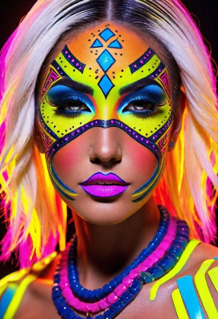 masterpiece+++,breathtaking, club chica,  aggressive makeup neon, ultradetailed+++, intricate+++, photo+++