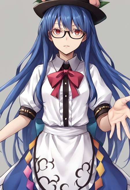 1girl, tenshi, hinanawi_tenshi, bespectacled, glasses, 
masterpiece, best quality, very aesthetic, absurdres,