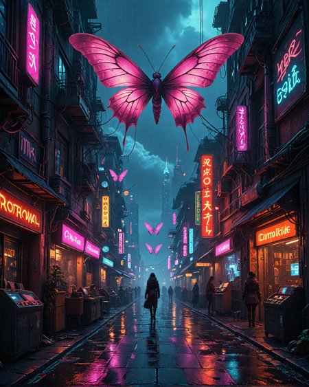 cyberpunk cityscape neonpunk style neonpunk style Biomechanical: (organic-metal fusion), (pulsating veins), (symbiotic tech), (alien ecosystems), Dark matter dawn emitting WIMP whispers, Spring equinox reprogramming of agricultural drones , prismatic neo gothic, Dream pollen laboratory with nightmare butterfly specimens,Buffering snowfall loading asset packs,AI emotion weather lighting systems in robot nations, Solar-flare carved canyon glowing radiation tattoos, Cumulonimbus calvus praecipitatio oozing liquid polymer sheets, , ,
<lora:tbh124-sdxl:0.15> style of Jean-Antoine Watteau,
<lora:tbh129-sdxl:0.15> style of Michael Cheval,
<lora:cyber_vision_T.E.D:0.3> cybervision,
<lora:add-detail-xl:0.7>,
<lora:aidmaMJ6.1_v0.5_2:0.3> aidmamj6.1,
<lora:Flux-XL_Scenery:0.15> flux-scenery,
<lora:Flux-style-xl-lora:0.15> flux-style,
8K resolution, ultra-detailed cinematic composition, contemporary concept art style, volumetric magical atmosphere with ethereal glow, rich complementary color palette, vivid gradients and chiaroscuro contrast, dynamic perspective with layered depth of field, inspiring awe-inspiring mood, Unreal Engine 5 render quality, intricate textures, flawless anatomy, rule of thirds composition, luminous highlights, surreal ambiance, award-winning illustration, harmonious balance of light and shadow, photorealistic details, ArtStation trending, chromatic accents, nostalgic futurism, dreamlike serenity, bold creativity, professional finish, sharp focus, ambient background, fascinating dynamic motion,, Baroque art style, dynamic composition, dramatic lighting, rich colors, intricate details, professional-grade execution, captures the grandeur and theatricality of the Baroque period, Cyberpunk art style, futuristic cityscapes, neon-lit streets, high-tech and low-life, cybernetic enhancements, dystopian and gritty atmosphere . cyberpunk, vaporwave, neon, vibes, vibrant, stunningly beautiful, crisp, detailed, sleek, ultramodern, magenta highlights, dark purple shadows, high contrast, cinematic, ultra detailed, intricate, professional, cyberpunk, vaporwave, neon, vibes, vibrant, stunningly beautiful, crisp, detailed, sleek, ultramodern, magenta highlights, dark purple shadows, high contrast, cinematic, ultra detailed, intricate, professional . neon lights, dark alleys, skyscrapers, futuristic, vibrant colors, high contrast, highly detailed