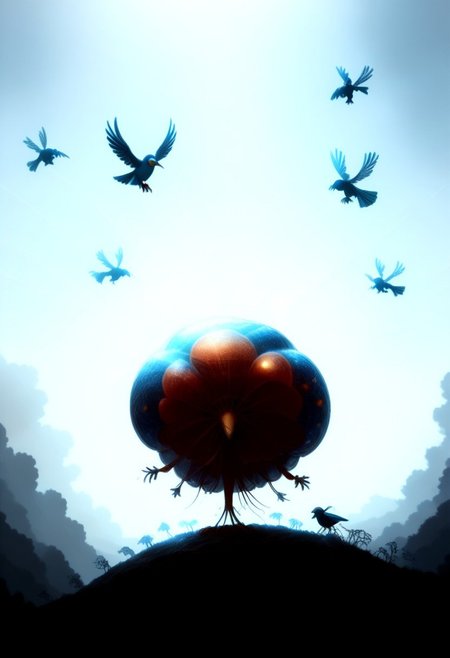 masterpiece, best quality, good quality, very awa, newest, highres, absurdres, ,score_9, score_8_up, score_7_up, 
Giant translucent jellyfish drifting through the clouds, soft bioluminescent glow illuminating the mist, with tiny birds perched on its tendrils
<lora:illustriousXL_stabilizer_v1.23:0.3> <lora:NOOB_vp1_detailer_by_volnovik_v1:0.3> <lora:ponyv6_noobE11_2_adamW-000017:0.3> <lora:114558v4df2fsdf5:0.7> <lora:mon_monmon2133:0.6>