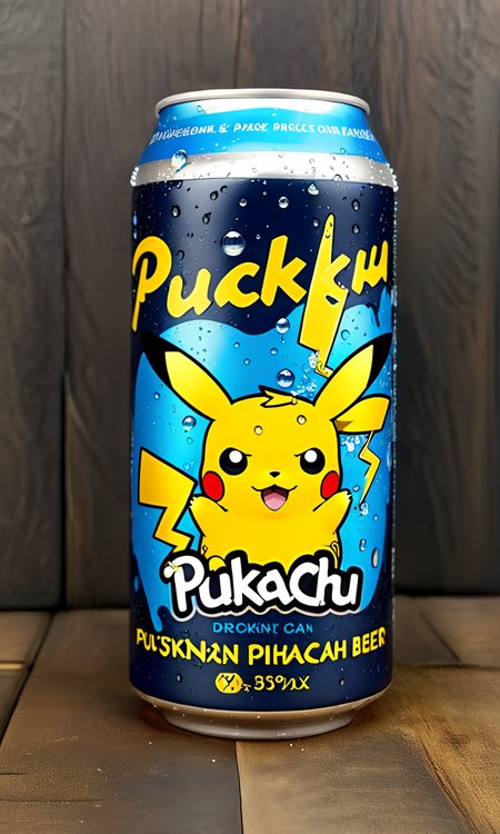 <lora:bevlabsdxl:0.9>,a beer can with a drunk pikachu,  text "Pukachu", bevlabsdxl,  best quality, masterpiece, water droplets, logo, fancy beer,