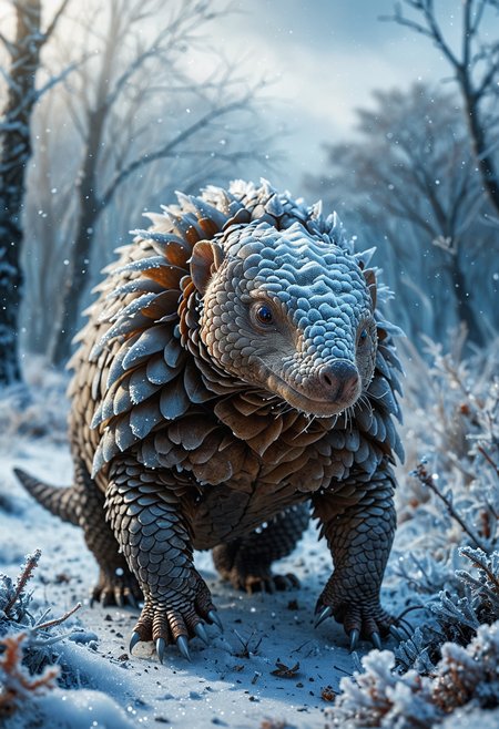 pangolin rising from the the frost storm, winter, fantasy
<lora:add-detail-xl:1>
<lora:WildcardX-XL-Detail-Enhancer:1>
<lora:MJ52:0.375>
<lora:CinematicStyle_v1:0.42>