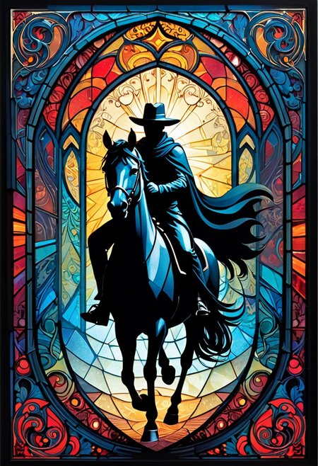 horsetrot (rubber stamp/postage stamp/woodblock print optical illusion holography  lines art illustration figures  fairytale double exposure. two parts in one art.  , fantasy, fairytale, silhouetted  modern dynamic poster, rich deep colors  comic style art on a cracked paper , fantasy,  close up filigree gracious  transparent  music, notes, music in the air,  silhouette close macro portrait, ,  night.  , dynamic pose, light on face, shadow play, perfect face, sharp  glowing eyes, by  James Jean, Craola, ,  Andy Kehoe, Dorian Vallejo,, Damian Lechoszest, Todd Lockwood, patchwork, stained glass,  storybook illustration, highly detailed unusual  beautiful details, intricated, intricated pose, tiny details masterpiece, high quality, intricated lighting, luminism, attention grabbing colors (masterclass) (female rider)