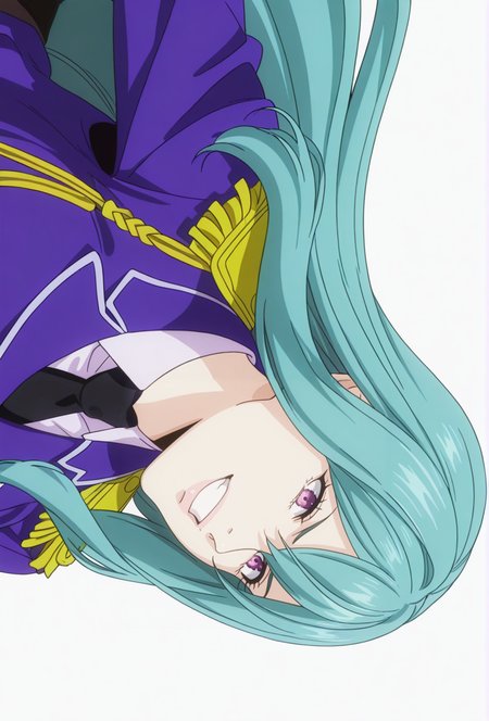 Smooth Quality,masterpiece,very intricate, high quality details, ultra realistic, high detailed skin,detailed enviorement,absurdres,
simple background, white background,solo,
sideways,dancing, 
evil grin,
 <lora:FoodWCNN:0.8> foodwarstylecnn,
 sarge_cnn, 1girl, aqua hair, long hair, military uniform, black necktie