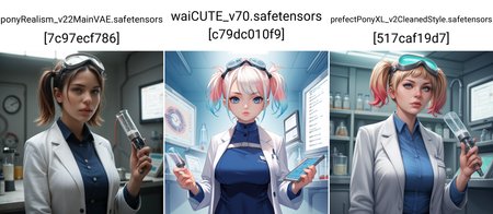 uncensored, score_9, score_8_up, score_7_up, score_6_up, score_5_up, score_4_up, 1girl, large breasts, a woman working in a modern laboratory, surrounded by scientific equipment, wearing a lab coat and safety goggles, business suit, focused on her research, bright and clean environment, high detail, cinematic lighting, digital painting, by Artgerm and James Gurney, 4k resolution, masterpiece, 
<lora:StellaComposite_NotARealPerson_v2.0_PDXL:0.8> stellacomposite, realistic, lips, multicolored hair, short twintails hair style, Blue colored eyes,,