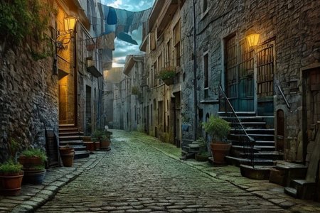 RAW photo, masterpiece, subsurface scattering, heavy shadow, high quality, intricate, high detail, professional photography, HDR, High Dynamic Range, realistic, ultra realistic, photorealistic, high resolution, film photography, ambient lighting, atmospheric effects, <lora:detail_slider_v4>, OverallDetail,   <lora:DarkAlley>, alley, architecture, building, darkalley, lamppost, night, night sky, no humans, outdoors, pavement, potted plant, road, scenery, sky, stairs, street
