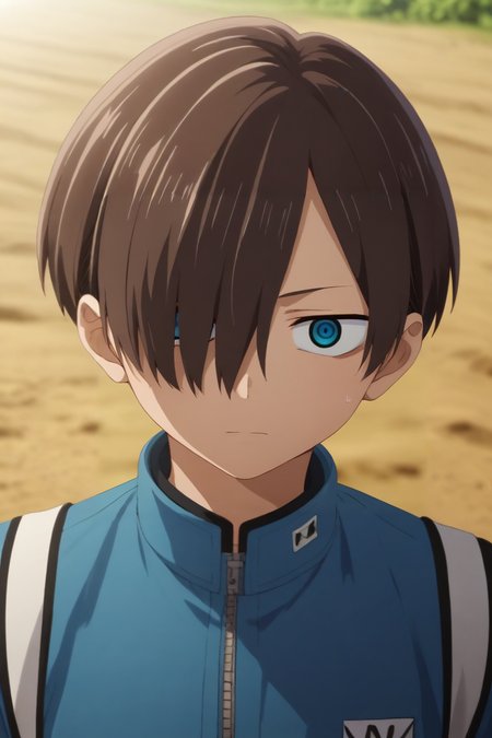 score_9, score_8_up, score_7_up, source_anime, rating_safe, , (3d:0.4), , , depth of field, 1boy, solo, male focus, <lora:kyoutarou_ichikawa_pony:0.84>, kyoutarou_ichikawa, brown hair, blue eyes, short hair, hair over one eye, bangs, , dirt road, , <lora:sdxl_lightning_8step_lora:1>