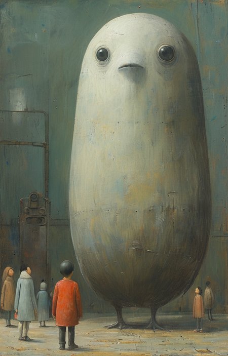 masterpiece,best quality,<lora:tbh161-sdxl:0.9>,illustration,style of Shaun Tan, portrait of family