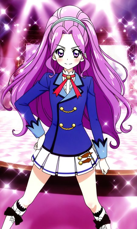 general,highres, ultra-detailed,very aesthetic,best quality ,best hands, BREAK <lora:Kanzaki_Mizuki_aikatsu!_IS:1>
kanzaki_mizuki(aikatsu!), 1girl, solo, purple hair, purple eyes, long hair, ponytail, high ponytail, hairband, very long hair,
starlight academy school uniform,
sparkle, hand on hip, stage,