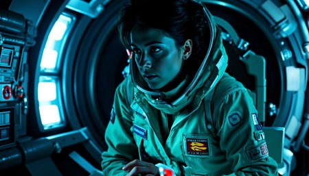 nostromo style,
woman wearing jumpsuit, airlock, science fiction, horror,

extremely detailed:1.2, sharp:1.2, bold outlines,

sharp focus, detailed face, clear eyes, Detailed perfect hand