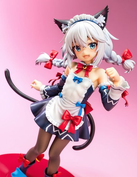 score_9_up, score_9, score_8_up, score_7_up, rating_explicit, 1girl, flat chest, tiny tits,  solo, cute, small breasts, blue eyes, hair between eyes, open mouth, bare shoulders, cat tail, tail, animal ears, breasts, thighs, animal ear fluff, looking at viewer, smile, bow, white hair, pantyhose, blush, tail bow, dress, ribbon, :d, cat ears, kemonomimi mode, detached sleeves, long hair, black pantyhose, braid, cat girl, frills, tail ornament, twin braid, fang, maid headdre,  masterpiece, best quality <lora:Siro9_IllustriousXL:1>