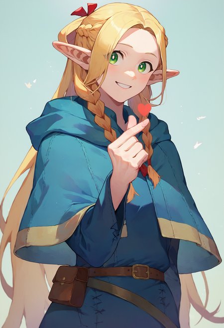 score_9, score_8_up, score_7_up, 1girl finger heart, marcille, blue capelet blue robe belt, french braid twin braids, light smile
<lora:finger_heart_korean_retry_1:1> <lora:falin_marcille_pony_d16:1>