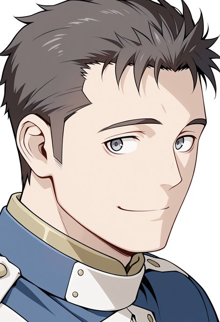 solo, male focus, white background, smile, simple background, portrait, closed mouth, blue jacket, looking at viewer,
<lora:LastExileShetlandIL:1>,multins
masterpiece,best quality,amazing quality,
