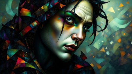 white-toned a mans face, contorted, goth, intricate black and green filigree, eldritch, billowing dark dust, very detailed <lora:midjourney_whisper_chromaplex_v1:1.21>