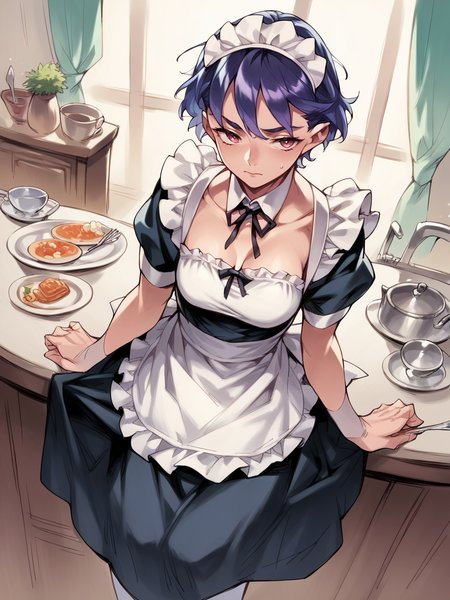 score_9, score_8_up, score_7_up, score_6_up, score_5_up,   <lora:nishiedaXLP:1> nishieda, 1girl, maid,