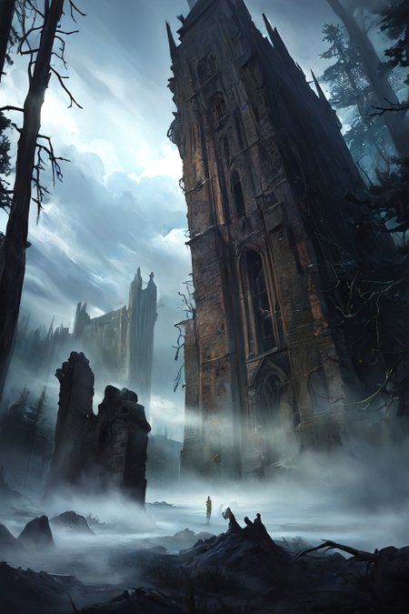 hyperrealism oil painting, Residual ghost of the castle,
heavy fog, and lighting strikes, and many small clouds,,,
aimi,aimi_\(sky-freedom\),sky-freedom style,by sky-freedom,purple eyes,long hair,black hair,blunt bangs,sidelocks in a hime cut,(mole under mouth:1.2),
 fantasy forest fairy lights,
an ancient forest, with towering trees, thick underbrush, a canopy that filters the sunlight into dappled patterns on the forest floor,
Early morning,
holography,
 <lora:more_details:0.3>,
 <lora:EnvyFantasyMix05:0.5>,
 <lora:ghost:0.4> guiguai,
 <lora:FantasyRuins:0.5> FanRu,
 <lora:USNR STYLE_XL_loha:0.3> usnr,
 <lora:EtherSDXL:0.3> EtherStyle,