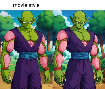 score_9, score_8_up, score_7_up, score_6_up, BREAK movie style, piccolo,  1boy, green skin, pink patches, slug antennae, purple dougi, purple pants, blue sash, serious,black eyes, outdoors, nature,bald,pointy ears,abs,nails,sharp fingernails,   <lora:PiccoloPonyV2:1>