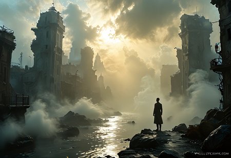<lora:sdxl_lightning_8step_lora:1>, (style of Will Murai,, fantastical painting:1.6),  realistic, conceptualize  human life in the year 2100, what will our future be 75 years from now, concept art, cityscape, future theme, at one with earth, ,  
<lora:great_lighting:5> , great lighting,  <lora:zavy-cntrst-sdxl:1.3> , dark, chiaroscuro, low-key, <lora:fog_creatures_v4:0.4>, msfg, fog, smoke, made of fog, <lora:MHXL_Tri_Diffusion:0.6> ,MHXL ,<lora:MJ52:0.8> ,