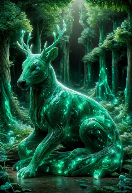 A surreal 3D render of a whimsical nature installation sculpture by a female artist, made of malachite, featuring intricately designed animals, expressionist style, beautifully lit, high resolution, vibrant colors, surrounded by a dreamlike environment. 
3d-rendering, concept-art, digital, dreaminess, futuristic, multimedia, sculpture, virtual-reality
concept-art, awesome full color, fantasy, epic, majestic, magical, dreamy, perspective, light and shadow, moody, epic, 
beautiful, painterly, aesthetic, textural, vivid, vibrant, intricate details, highly detailed, ultra-detailed, absurdres, 
ais-blmn, 
malachite_style