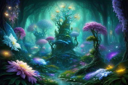 (masterpiece:1.2), (best quality,:1.2), 8k, HDR, ultra detailed, ((photorealistic)), professional light, cinematic lighting, fashion photography, ambient lighting, <lora:detail_slider_v4:2>, OverallDetail, a fantasy forest with magical lights, flowers, FeyFa, <lora:FeyAndFairies-10:1>, epiCPhoto
