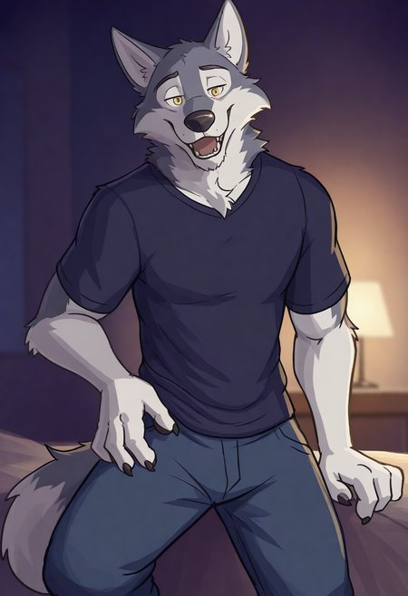 best quality, amazing quality, very aesthetic, absurdres, newest, by paintfox, BREAK 
furry, wolf, yellow eyes, furry, male, 1boy, solo, <lora:Paintfox:1>