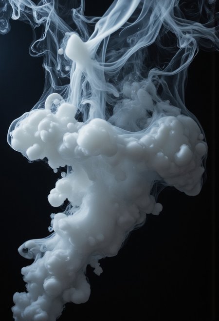 Create a photograph with Intertwined square shapes. Incorporate smoke and fog. The composition should feel organized and balanced, evoking odd charm. Atmospheric light. Vivid light.