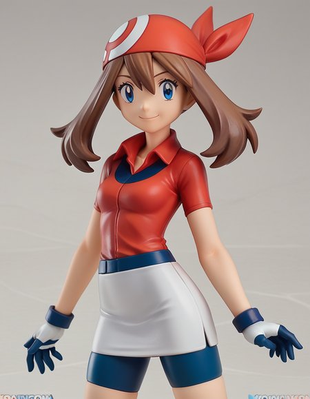 score_9, score_8_up, score_7_up, source_anime, 
<lora:pokemon-may-anime-ponyxl-lora-nochekaiser:0.5>, 
pokemonmay, blue eyes, brown hair, bandana, long hair, red bandana, twintails, hair between eyes, 
bike shorts, collared shirt, gloves, microskirt, multicolored shirt, pencil skirt, red shirt, shirt, short sleeves, skirt, white skirt,
<lora:gsc-figurines-ponyxl-lora-nochekaiser:1>, gsc figurines, 1girl, smile
