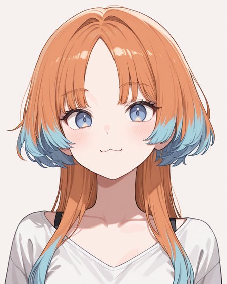 masterpiece, best quality, highres, simple background, :3,
1girl, jfcut, long hair, multicolored hair, parted bangs, 
<lora:jellyfish_haircut_il_v1:0.5>