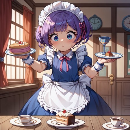 score_9,score_8_up,score_7_up,source_anime ,absurdres,detailxl,zPDXL3,
(Masterpiece:1.3),(best quality:1.2),high resolution,high quality,detailed,cute details, 1girl, (ultra HD quality details), anime, maid outfit, falling towards viewer, tripping, holding plate with pudding, epression of shock and surprise, (detailed image, high resolution, 5k resolution:1.0),indoors
<lora:ColorRoughSlider:-0.1>,
<lora:zy_Detailed_Backgrounds_v1:0.6>, basukechi_style