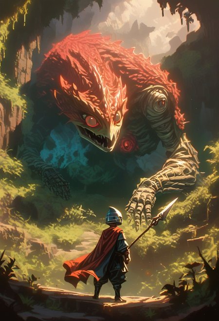score_9,score_8_up,score_7_up
solo, knight, spear,
foreshortening, warped perspective, fisheye,
bosstyle, armored skeleton, cadaver, 
collumns, foliage, 
smoke, 
red sigils, magical sigils, 
pixel, commodore, 
terror, horror, eerie,
bosstyle,
cape, from behind, 
pixel, commodore,