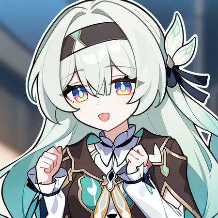 ,1girl,solo,upper body,chibi,,firefly \(honkai: star rail\),white dress,white flower,headband,<lora:firefly_new:0.7>, masterpiece, best quality, very aesthetic, <lora:Qszb>,