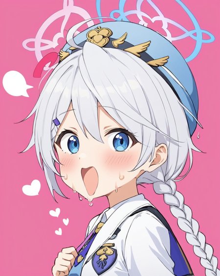 kirino \(blue archive\),1girl, solo, tongue_out, open_mouth, saliva_trail, ahoge, blush, pink_background, speech_bubble, sweat, white_pupils, beret, heart, twin_braids
<lora:kirino_(blue_archive)_image172_2023-12-01:1>halo. gorgeous,key visual, vibrant, studio anime,award-winning, professional, highly detailed,high budget, cinemascope
