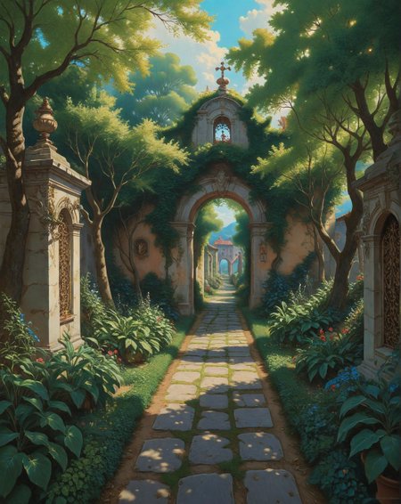 Renaissance style, Baroque, anime artwork Camille Pissarro (pastoral harmony), Beech hedge maze with gravel paths, stone boundary marker worn, abandoned pencil factory,firecrest flitting branches.,
<lora:Wild_Anime_2025:0.7>,
<lora:风格:0.7> style11,
<lora:extremely_detailed:0.7> extremely detailed ,
<lora:aidmaImageUpgraderSDXL-v0.3:0.5> aidmaImageUpgrader,
<lora:add-detail-xl:0.7>,
<lora:HyperdetailedColoredPencilIl:0.3>  ArsMJStyle, Colored pencil hyperdetailed realism, . anime style, key visual, vibrant, studio anime,  highly detailed, Fantasy painting art style, imaginative, dynamic composition, professional-grade execution, creates immersive world and landscape, painterly, epic, magical, dramatic, exuberant, grandeur, baroque art, oil painting art style from Renaissance period, masterful composition, Renaissance mood, renaissance oil painting, brush strokes, Realistic, perspective, light and shadow, religious or mythological themes, highly detailed