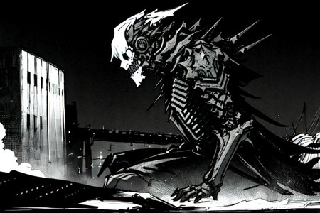 highly insanely detailed, masterpiece, top quality, best quality, highres, 4k, 8k, RAW photo, (very aesthetic, beautiful and aesthetic),  
tsutomu nihei,nihei_tsutomu,blame!,blame gakuen!,abara,TNstyle,sidonia_no_kishi,cables,tubes,industrial pipes,walkway,foggy,bones,buildings,fence,concrete walls,metal walls,light particles,dark sky,black sky,bridge,wire,gauna,gauna mech,letterboxed,toha heavy industries,clouds,tentacles,dome,dark background,open space,dystopia,destroyed,cyberpunk,empty, 
<lora:ABARA:0.7>, 
(1girl:1.3), 
solo focus, 
pure blue background,pure yellow background,(solid color background),âââ