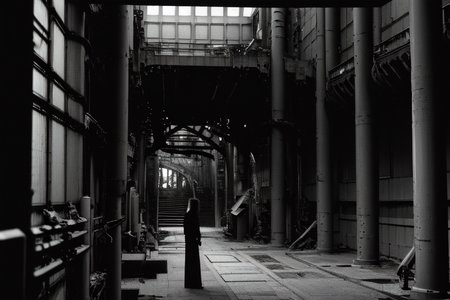 highly insanely detailed, masterpiece, top quality, best quality, highres, 4k, 8k, RAW photo, (very aesthetic, beautiful and aesthetic),  
tsutomu nihei,nihei_tsutomu,blame!,blame gakuen!,abara,TNstyle,sidonia_no_kishi,(deep horizon,mausoleum,giant room,stairs,space,spacecraft,city ruins,sidonia \(ship\),hangar,tower,lab,megastructure in background,tunnel),buildings,tentacles,machinery,air conditioner,gauna,gauna mech,drainpipe,letterboxed,clouds,bridge,empty,vast scenery,perspective,biomachine,bioluminescence,flock,dark background,no human, 
<lora:blamev2:0.8>, 
(1girl:1.3), 
solo focus, 
japanese onsen,onsen,âââ
