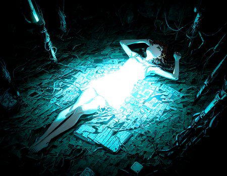 masterpiece, best quality, amazing quality, very aesthetic, absurdres,  newest, soft lighting, dark light,
1girl, iwakura lain,  solo,  thigh_gap , dark_background, cable ,pile , spaghetti_strap , utility_pole,wire,entangled, from above, white camisole ,
optical illusion,yoneyama mai,quasarcake:0.7, rolua, negative space, very awa, science fiction,matrix, code, digital,computer,  covered  in wire, armpit, thick thigh, green background,on back, lying, feet,
<lora:cfg_scale_boost:0.7>, <lora:illustrious_noobai_epsilon_pred_11_very_aesthetic_v1:0.6>, <lora:illustrious_noobai_epsilon_pred_1_masterpieces_v1:0.6>, <lora:illustrious_noobai_epsilon_pred_1_best_quality_v1:0.6>, <lora:Lain_PonyXLv3:0.7>, <lora:Code__Digital_World_Morph_v2_PONY_XL_by_UOC:0.7>, <lora:USNR STYLE_XL_loha:0.7>