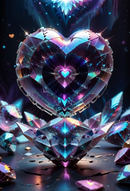 score_9, score_8_up, score_7_up, CrstHeart, (Crystal Heart:1.3), with galaxy in the center of heart,
Break,
(masterpiece), (realistic photo),