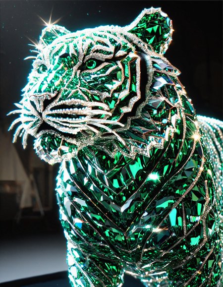tiger made from diamond