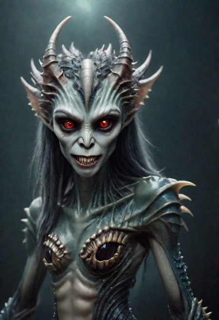 medium shot, sexy korean alien woman, kpop, k-pop, hot, (busty:0.5), jaws, teeth, sexy, erotic, surreal, head, long, creature, body, tail, mouth,  simple background, (masterpiece:1.0), (best quality:1.0), beautiful, (intricate details), unity 8k wallpaper, ultra detailed, flash photography lighting