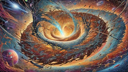 Abstract art, chaotic, swirling 
